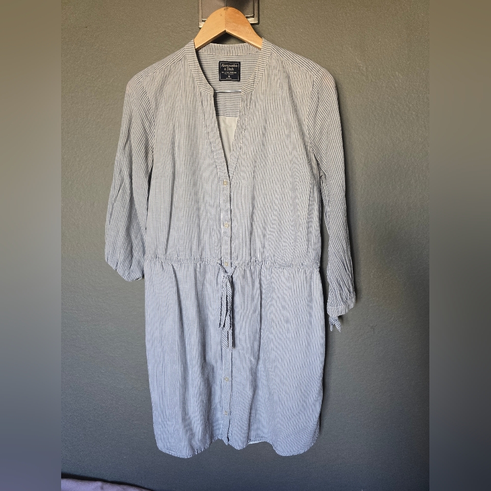 Abercrombie & Fitch Striped Blue and White Women's Dress
